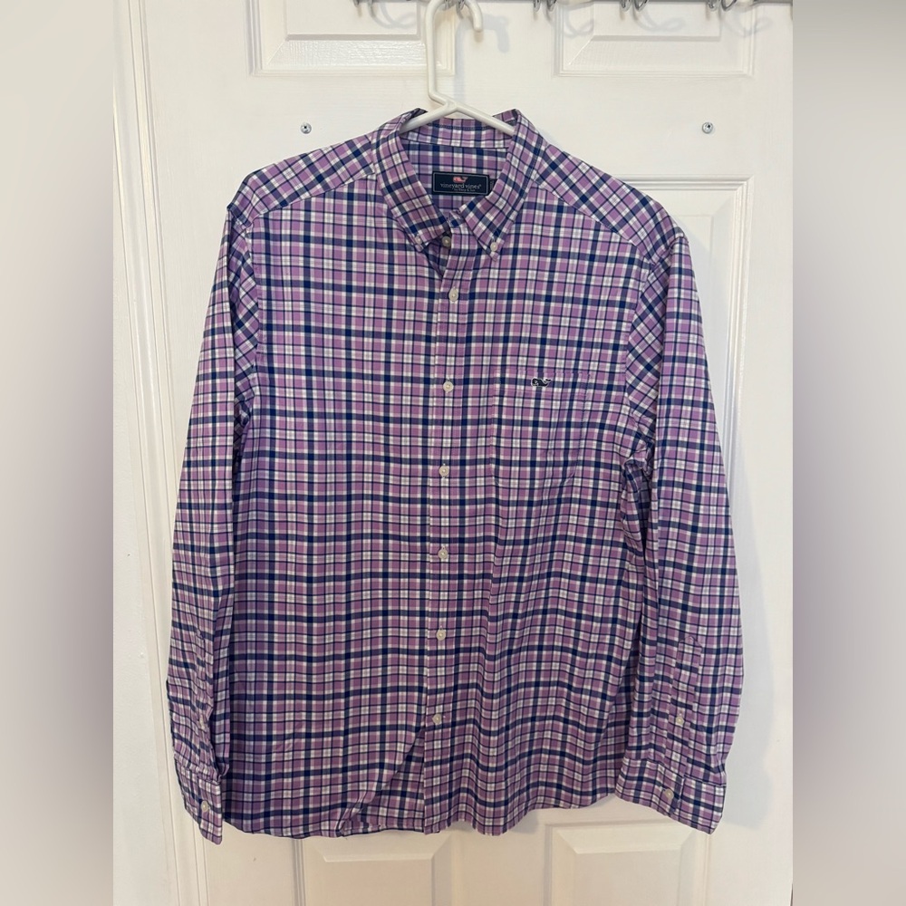 Vineyard Vines Lavender Checkered Shirt